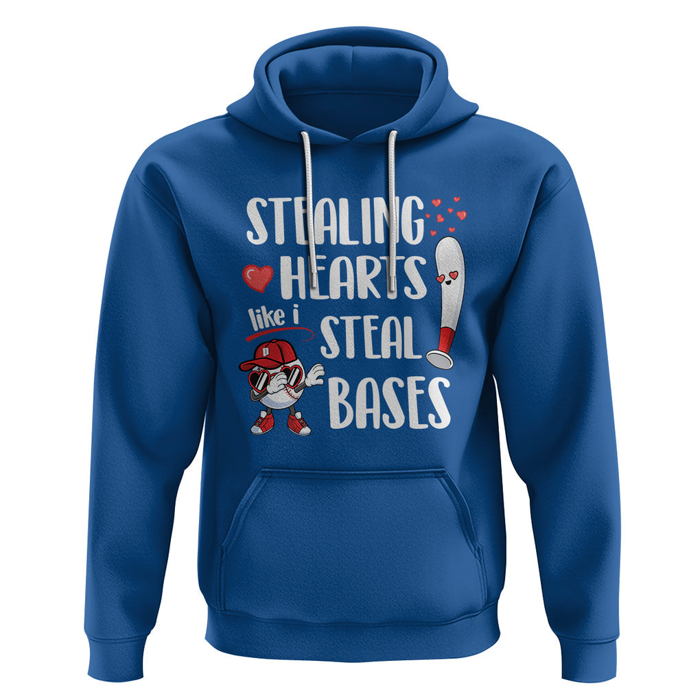 Valentine's Day Hoodie Stealing Hearts Like I Steal Bases Funny Baseball TS09 Royal Blue Printyourwear