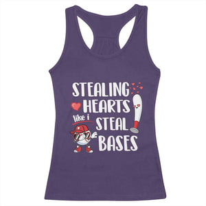 Valentine's Day Racerback Tank Top Stealing Hearts Like I Steal Bases Funny Baseball TS09 Purple Print Your Wear