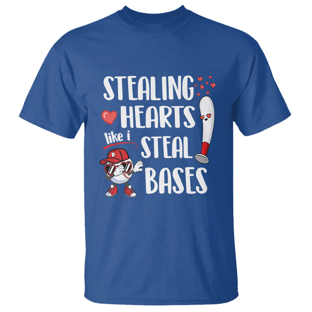 Valentine's Day T Shirt Stealing Hearts Like I Steal Bases Funny Baseball TS09 Royal Blue Printyourwear