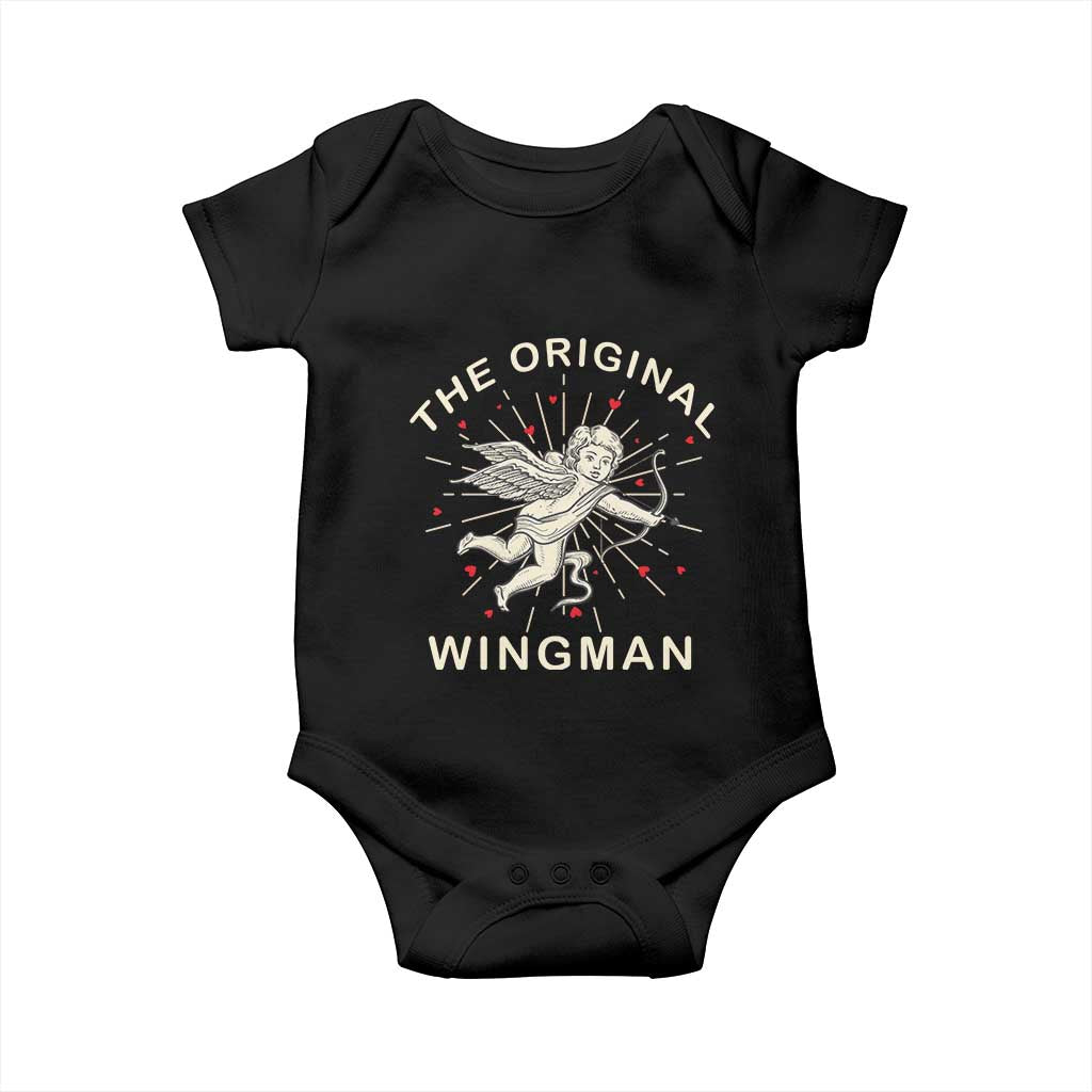 Valentine's Day Baby Onesie The Original Wingman Vintage Cupid Aesthestic TS09 Black Print Your Wear