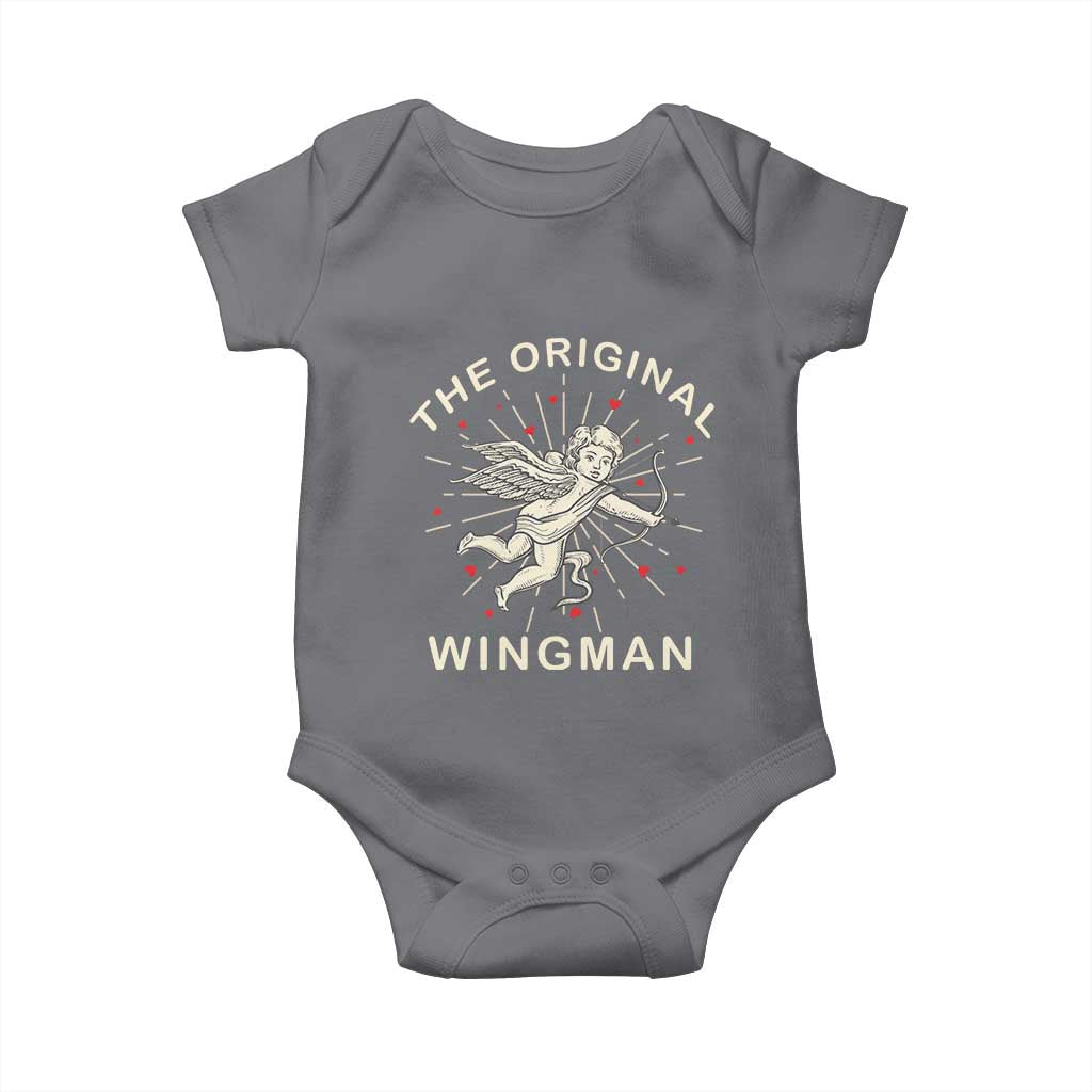 Valentine's Day Baby Onesie The Original Wingman Vintage Cupid Aesthestic TS09 Charcoal Print Your Wear