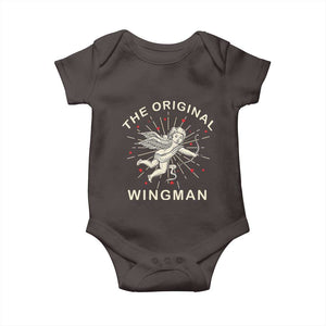 Valentine's Day Baby Onesie The Original Wingman Vintage Cupid Aesthestic TS09 Dark Chocolate Print Your Wear