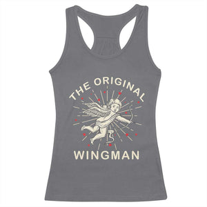 Valentine's Day Racerback Tank Top The Original Wingman Vintage Cupid Aesthestic TS09 Charcoal Print Your Wear