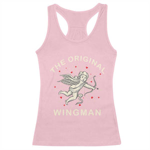 Valentine's Day Racerback Tank Top The Original Wingman Vintage Cupid Aesthestic TS09 Light Pink Print Your Wear