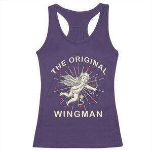 Valentine's Day Racerback Tank Top The Original Wingman Vintage Cupid Aesthestic TS09 Purple Print Your Wear