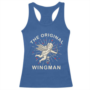 Valentine's Day Racerback Tank Top The Original Wingman Vintage Cupid Aesthestic TS09 Royal Blue Print Your Wear