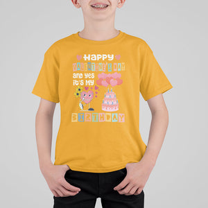 Happy Valentines Day And Yes It Is My Birthday Funny Heart T Shirt For Kid TS09 Gold Printyourwear