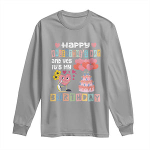 Happy Valentines Day And Yes It Is My Birthday Funny Heart Long Sleeve Shirt TS09 Sport Gray Print Your Wear