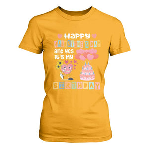 Happy Valentines Day And Yes It Is My Birthday Funny Heart T Shirt For Women TS09 Gold Print Your Wear