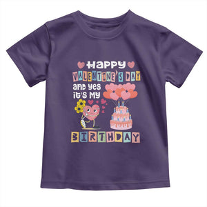 Happy Valentines Day And Yes It Is My Birthday Funny Heart Toddler T Shirt TS09 Purple Print Your Wear