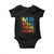 Valentine's Day Baby Onesie Mr Steal Your Heart Funny Rainbow Heart TS09 Black Print Your Wear