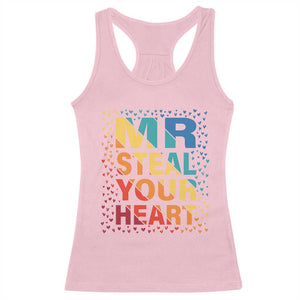 Valentine's Day Racerback Tank Top Mr Steal Your Heart Funny Rainbow Heart TS09 Light Pink Print Your Wear