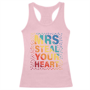 Valentine's Day Racerback Tank Top Mrs Steal Your Heart Funny Rainbow Heart TS09 Light Pink Print Your Wear