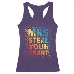 Valentine's Day Racerback Tank Top Mrs Steal Your Heart Funny Rainbow Heart TS09 Purple Print Your Wear