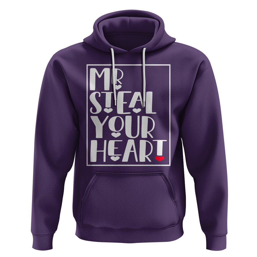 Valentine's Day Hoodie Mr Steal Your Heart Funny Heart TS09 Purple Printyourwear