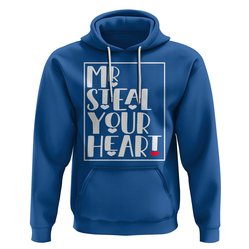 Valentine's Day Hoodie Mr Steal Your Heart Funny Heart TS09 Royal Blue Printyourwear