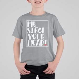 Valentine's Day T Shirt For Kid Mr Steal Your Heart Funny Heart TS09 Sport Gray Printyourwear