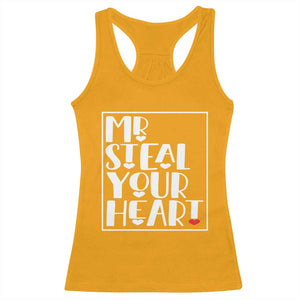 Valentine's Day Racerback Tank Top Mr Steal Your Heart Funny Heart TS09 Gold Print Your Wear
