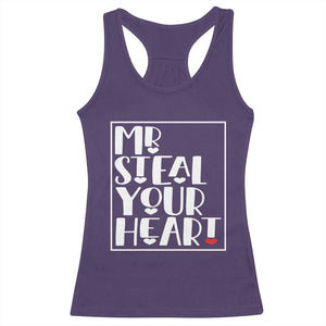 Valentine's Day Racerback Tank Top Mr Steal Your Heart Funny Heart TS09 Purple Print Your Wear