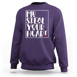 Valentine's Day Sweatshirt Mr Steal Your Heart Funny Heart TS09 Purple Printyourwear