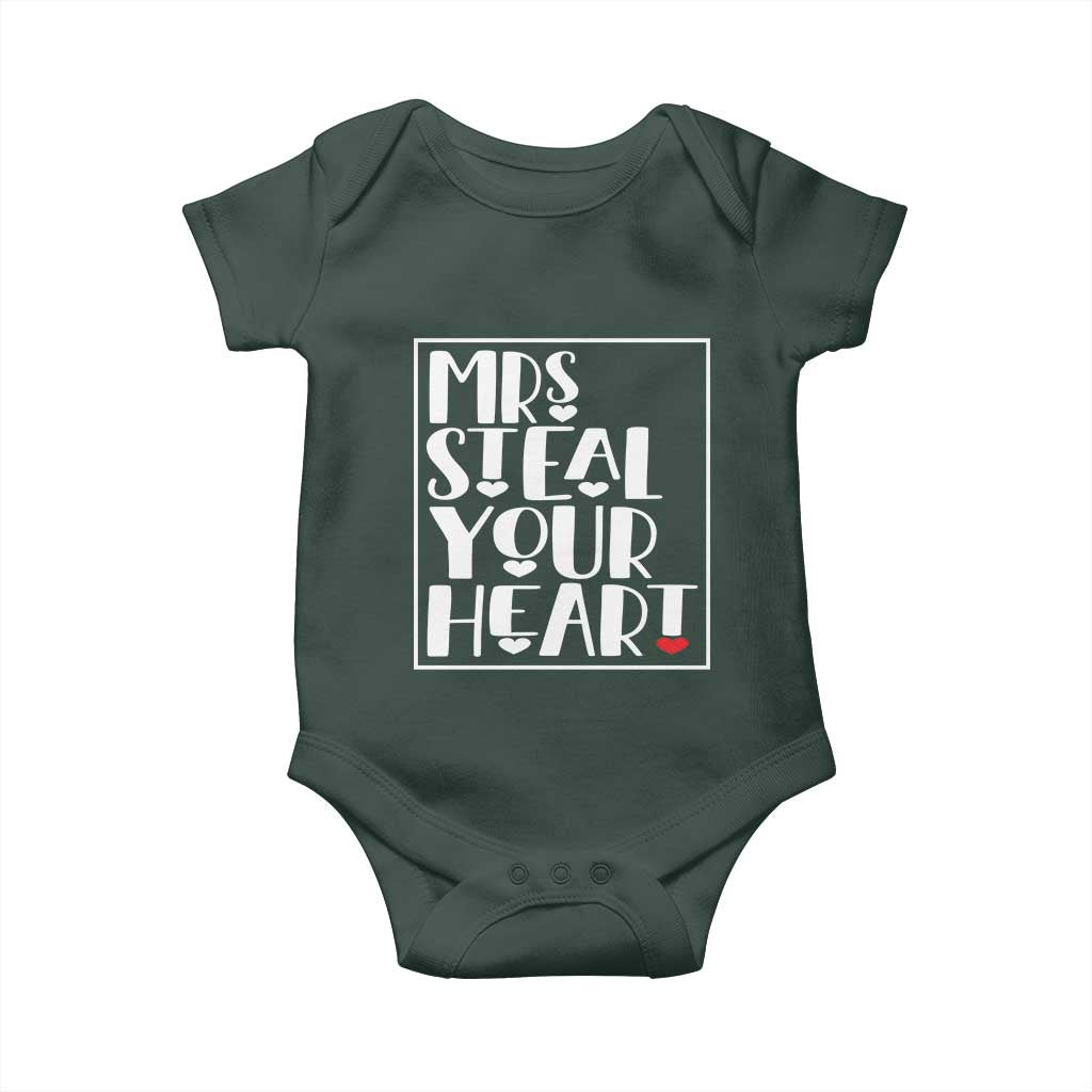 Valentine's Day Baby Onesie Mrs Steal Your Heart Funny Heart TS09 Print Your Wear