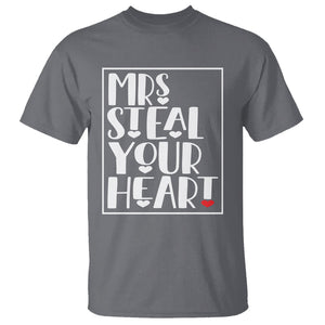 Valentine's Day T Shirt Mrs Steal Your Heart Funny Heart TS09 Charcoal Printyourwear