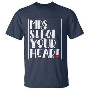 Valentine's Day T Shirt Mrs Steal Your Heart Funny Heart TS09 Navy Printyourwear