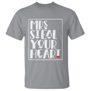 Valentine's Day T Shirt Mrs Steal Your Heart Funny Heart TS09 Sport Gray Printyourwear