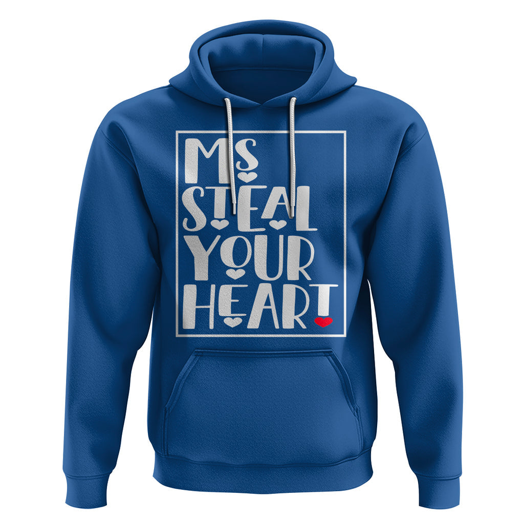 Valentine's Day Hoodie Ms Steal Your Heart Funny Heart TS09 Royal Blue Printyourwear