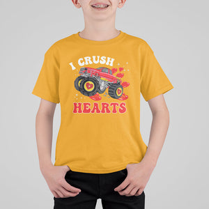 Valentine's Day T Shirt For Kid I Crush Hearts Monster Truck TS09 Gold Printyourwear