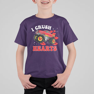 Valentine's Day T Shirt For Kid I Crush Hearts Monster Truck TS09 Purple Printyourwear