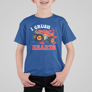Valentine's Day T Shirt For Kid I Crush Hearts Monster Truck TS09 Royal Blue Printyourwear