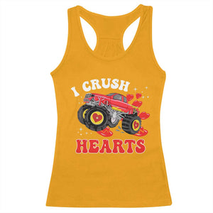 Valentine's Day Racerback Tank Top I Crush Hearts Monster Truck TS09 Gold Print Your Wear