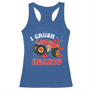Valentine's Day Racerback Tank Top I Crush Hearts Monster Truck TS09 Royal Blue Print Your Wear