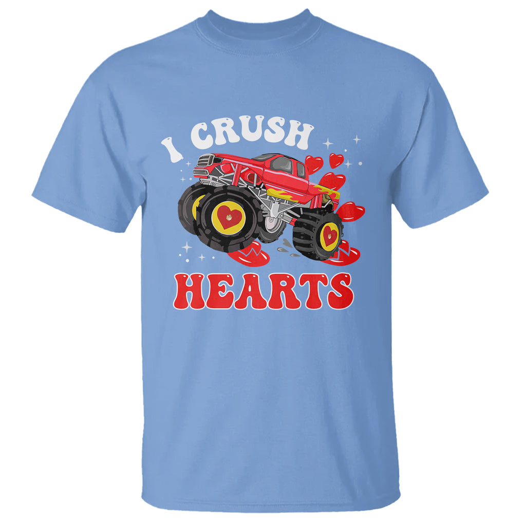Valentine's Day T Shirt I Crush Hearts Monster Truck TS09 Carolina Blue Printyourwear