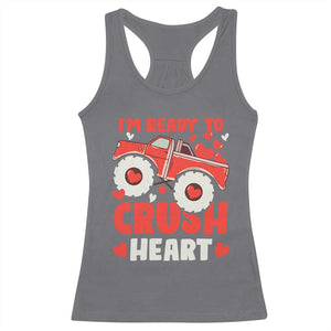 Valentine's Day Racerback Tank Top I Ready To Crush Hearts Monster Truck TS09 Charcoal Print Your Wear