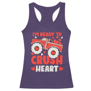 Valentine's Day Racerback Tank Top I Ready To Crush Hearts Monster Truck TS09 Purple Print Your Wear