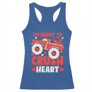 Valentine's Day Racerback Tank Top I Ready To Crush Hearts Monster Truck TS09 Royal Blue Print Your Wear