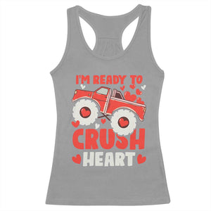 Valentine's Day Racerback Tank Top I Ready To Crush Hearts Monster Truck TS09 Sport Gray Print Your Wear