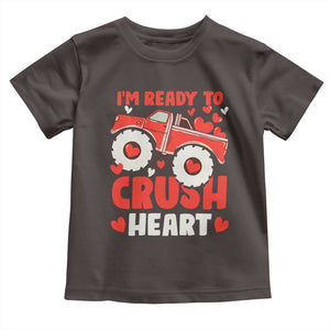 Valentine's Day Toddler T Shirt I Ready To Crush Hearts Monster Truck TS09 Dark Chocolate Print Your Wear