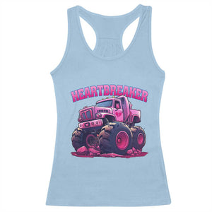Valentine's Day Racerback Tank Top Tractor Heartbreaker Monster Truck Funny TS09 Light Blue Print Your Wear