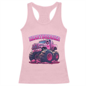 Valentine's Day Racerback Tank Top Tractor Heartbreaker Monster Truck Funny TS09 Light Pink Print Your Wear