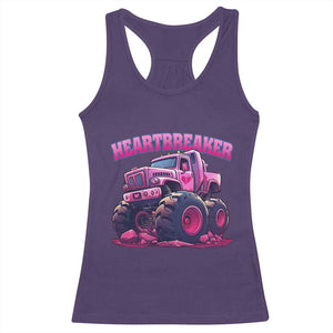 Valentine's Day Racerback Tank Top Tractor Heartbreaker Monster Truck Funny TS09 Purple Print Your Wear