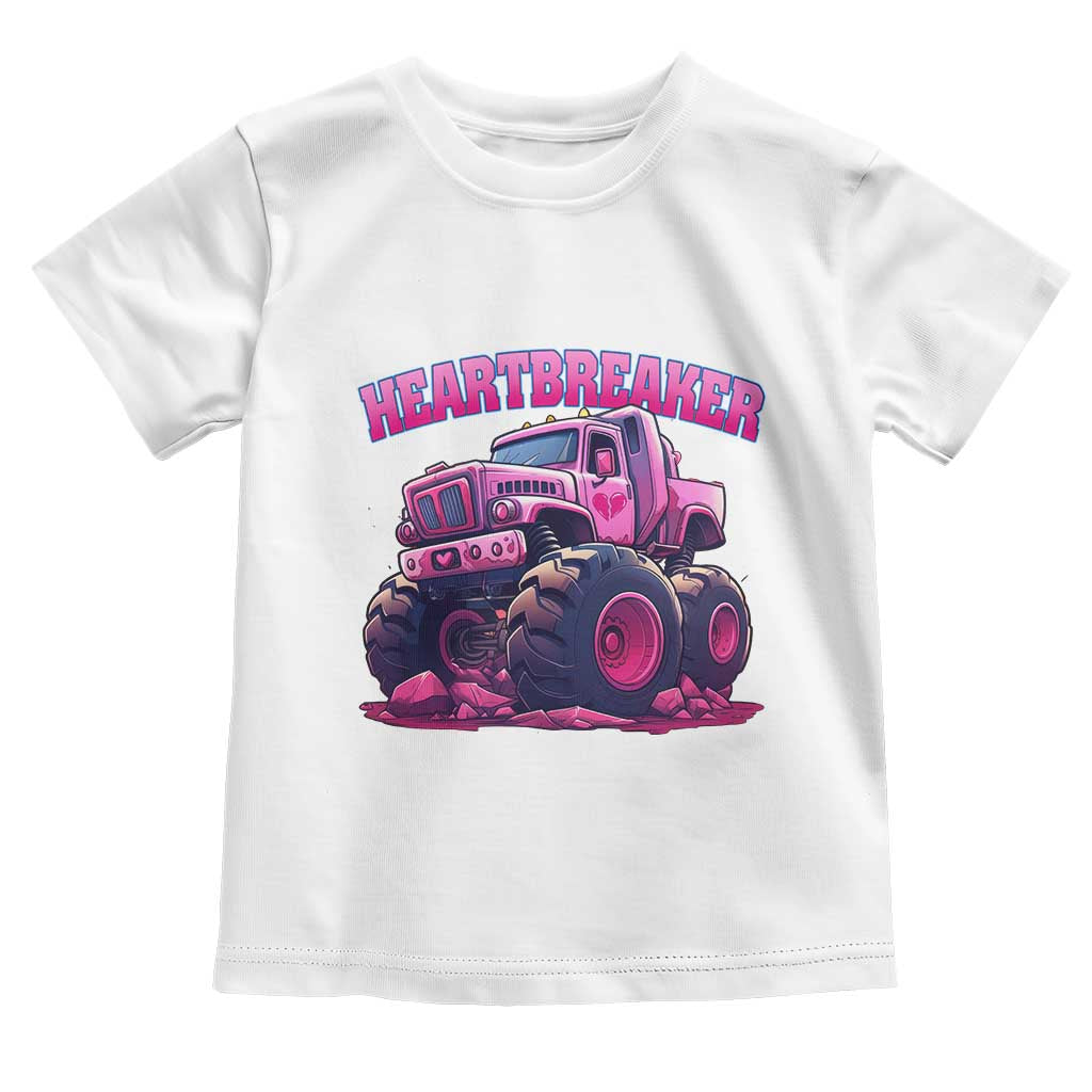 Valentine's Day Toddler T Shirt Tractor Heartbreaker Monster Truck Funny TS09 White Print Your Wear