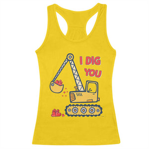 Valentine's Day Racerback Tank Top I Dig You Construction Truck Heart TS09 Daisy Print Your Wear