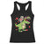 Valentine's Day Racerback Tank Top Skeleton Riding Dinosaur Rose Bouquet TS09 Black Print Your Wear