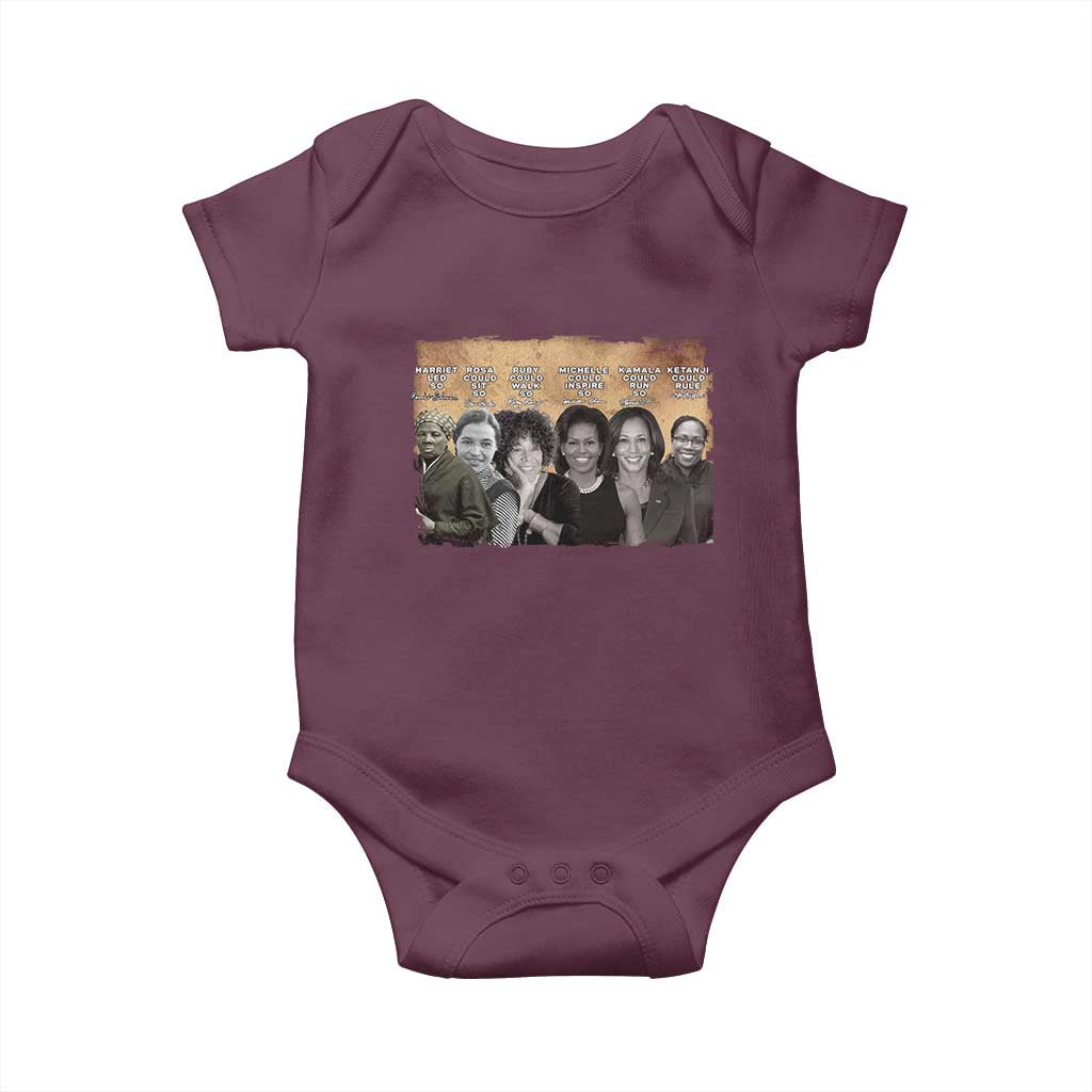 Black Women History Baby Onesie Harriet Led So Rosa Could Sit Black History TS09 Maroon Print Your Wear