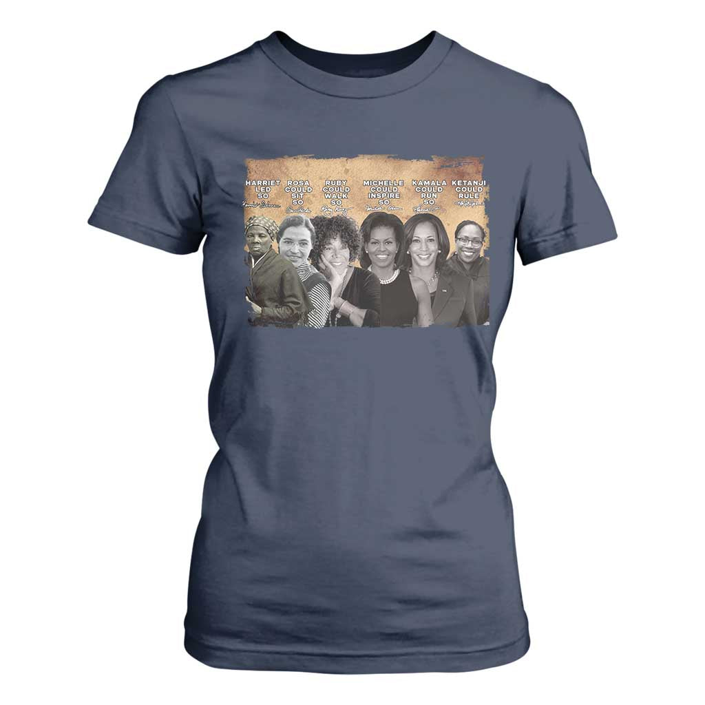 Black Women History T Shirt For Women Harriet Led So Rosa Could Sit Black History TS09 Navy Print Your Wear