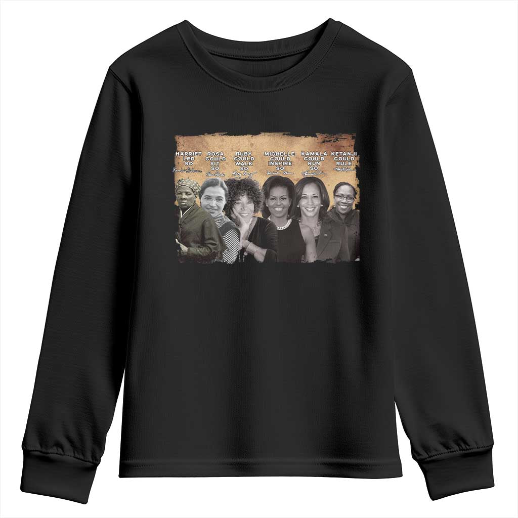 Black Women History Youth Sweatshirt Harriet Led So Rosa Could Sit Black History TS09 Black Print Your Wear