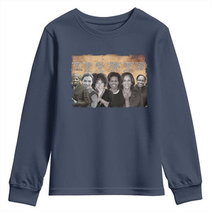 Black Women History Youth Sweatshirt Harriet Led So Rosa Could Sit Black History TS09 Navy Print Your Wear